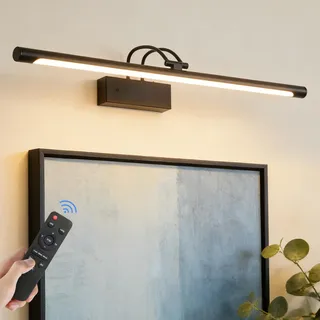Actask Bilderleuchte Akku mit Fernbedienung, 60cm LED Bildbeleuchtung Kabellos mit 3 Farbtemperaturen 8000mAh Wiederaufladbar Batterie Timer Dimmbar Wandlicht Innen für Malen Kunstwerke Porträt