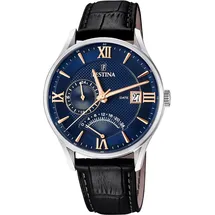 Festina Herrenuhr Klassik Armbanduhr Leder schwarz UF16985/C - Schwarz