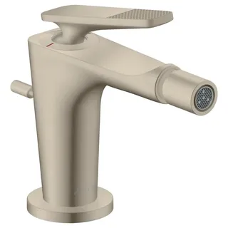 Hansgrohe Axor Citterio C Bidetarmatur Cubic cut, brushed nickel, Ausladung 113mm, Zugstangen Ablaufgarnitur