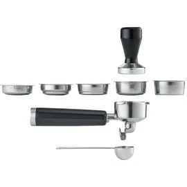 CASO Design Espresso Gourmet Latte Siebträgermaschine silber mit integriertem Milchbehälter