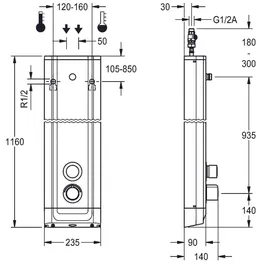 KWC AR Duschpaneel, F5, hydr., Edelstahl, Therm., f. Duschkopf, Hygieneeinheit