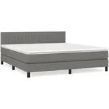 vidaXL Boxspringbett mit Matratze Dunkelgrau 160x200 cm Stoff1398037