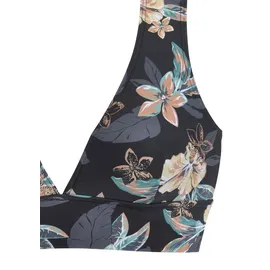 VENICE BEACH Triangel-Bikini-Top Damen schwarz-bedruckt Gr.38 Cup C/D