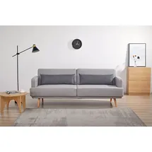 SalesFever 3-Sitzer Sofa Webstoff Grau - natur),