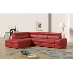 Ecksofa SIT & MORE "Broadway L-Form", rot, B:270cm H:79cm T:213cm, Sofas, mit verstellbaren Kopfteilen, wahlweise mit Bettfunktion