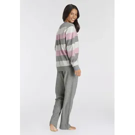 vivance dreams by lascana Pyjama gestreift grau/rosa 32/34