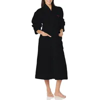 HUGO Damen Knee Length Terry Robe Knielanger Frottee-Bademantel, Stormy Black, Medium - M