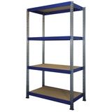 Szagato Weitspannregal, BxHxT: 160 x 240 x 60 cm, Stahl, 4 Böden blau