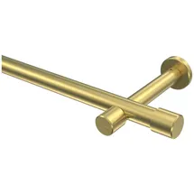 Interdeco GARDINENSTANGE Prestige Santo 260 cm (geteilt in 2 x 130 cm), 1-läufig (ohne Ringe), 20 mm Ø Messing-Optik
