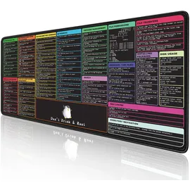 probtis Linux Commands Line Mauspad, Shortcuts Spickzettel zu Kali/Red Hat/Ubuntu/OpenSUSE/Arch/Debian/Unix Programmierer, erweiterte große Schreibtischmatte, 90 x 40 cm, Schulanfang