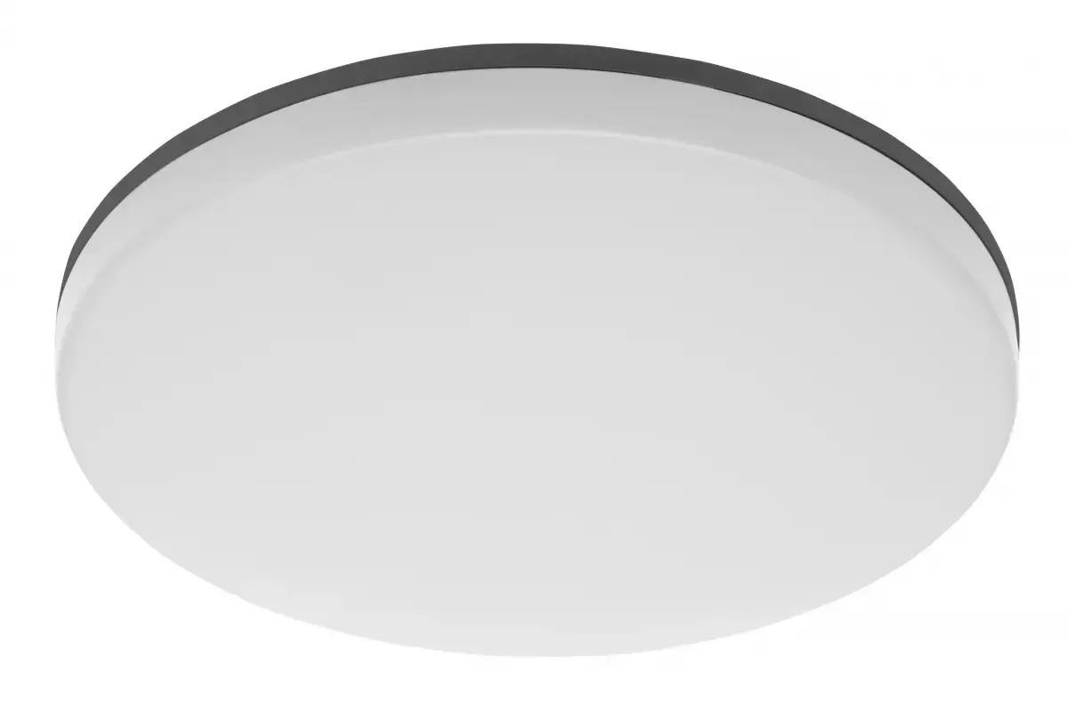 GTV moderne außen Deckenleuchte BESA Ø 330 mm IP54 24W 120° IK10 schwarz - neutralweiß (4000K)