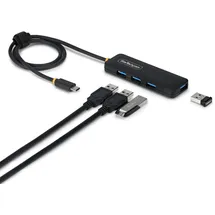 Startech StarTech.com 4-Port USB-C Hub, USB 3.0, 5Gbps, busbetrieben, Mini USB-Verteiler mit 61cm Kabel, USB-C zu 4x USB-A Splitter