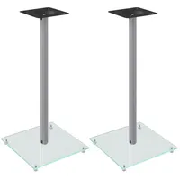 vidaXL Lautsprecher-ständer 2 Stk. Silbern Hartglas 1 Säule