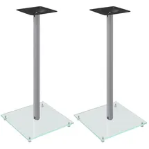 vidaXL Lautsprecher-ständer 2 Stk. Silbern Hartglas 1 Säule
