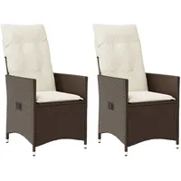 vidaXL Gartensessel mit Kissen 59 x 59 x 92 cm braun 2 St.