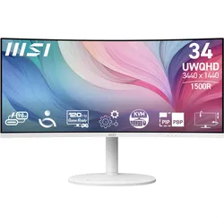 MSI Aktion % | MD342CQPWDE Office Monitor - Curved Panel, 120Hz Power Delivery 98Watt, Höhenverstellbar