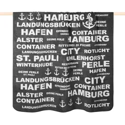 Wohndecke PAD "TYPO HAMBURG", grau (dakr grau), B:150cm L:200cm, Wohndecken, Made in Europe