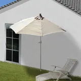 Alu-Balkonschirm halbrund Parla, Halbschirm Sonnenschirm, UV 50+ 270cm creme