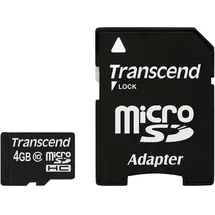 Transcend microSDHC Class 10 + SD-Adapter 4 GB