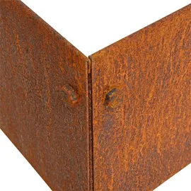 Estexo Beeteinfassung Beetumrandung Quadrat 2er Set Edel-Rost Hochbeet Cortenstahl