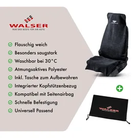 Walser Sitzaufleger Multicover, universal Auto-Sitzauflage, waschbarer Autositz-Überwurf schwarz
