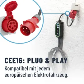 Absina Ladekabel Typ 2 CEE mit einstellbarem Ladestrom