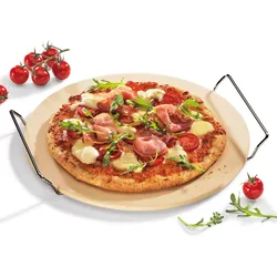 Pizza-Stein rund mit Gestell