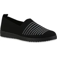 Stiefelparadies Damen Slip Ons in Schwarz,