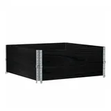 vidaXL Paletten-Aufsatzrahmen 2 Stk. Schwarz 100x100 Massivholz Kiefer