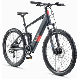 Telefunken E-Mountainbike Fully Aufsteiger M936 27,5 Zoll 8-Gang Pedelec Mountainbike E-MTB Elektrofahrrad grau