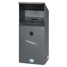 Proregal Großvolumiger E-Zigarettensammler mit Schutzdach | 3,7 Liter, HxBxT 42,3x18x13cm | Verzinkter Stahl | Grau | Ascher Aschenbecher