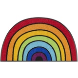 Wash+Dry Fußmatte Round Rainbow 50x85 cm, innen und außen, waschbar