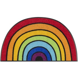 Wash+Dry Fußmatte, Round Rainbow 50x85 cm, innen und außen, waschbar