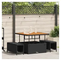 vidaXL Garten Essgruppe 3-tlg. Schwarz