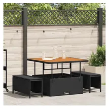 vidaXL Garten Essgruppe 3-tlg. Schwarz