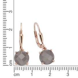 Jamelli Ohrhänger JAMELLI rosé vergoldet Mondstein grau 925 Silber one-size