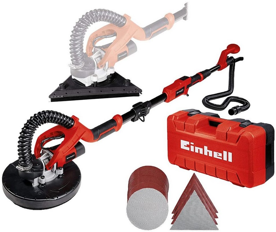 Einhell Trockenbauschleifer Einhell TE-DW 225 X Trockenbauschleifer inkl. 2 Schleifteller + Zubehö, (Set)