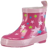 Playshoes Gummistiefel Halbschaft Regenstiefel, pink Sterne, 23