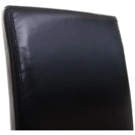 chefgastro Esszimmerstuhl gepolstert 100x44x56cm Sitzhöhe 48cm Leder dunkle Beine Schwarz