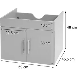 Mendler Waschbeckenunterschrank 59,0 x 48,0 x 46,0 cm Schwarz