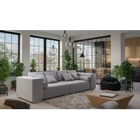 S-Style Möbel Big-Sofa Cork mit Schlaffunktion und Boxspringfederung, Lounge Sofa grau