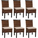 MCW Esszimmerstuhl Acireale Bananengeflecht braun 6er Set