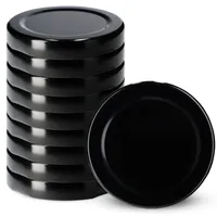 Kadax Schraubdeckel fi53 mm, für Einmachgläser, 10 Stück, Schwarz)
