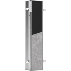 Kronenbach Cube Design WC-Modul - Unterputzmodell 15,4 x 80,3 cm, Türanschlag rechts, Accessoires, aluminium