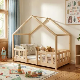 [en.casa] Kinderbett Treviolo 70 x 140 cm Kiefer naturbelassen beige
