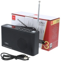 RED OPTICUM TON 2 schwarz - Internet / FM Radio Internet-Radio (Internetradio, FM Tuner, UKW mit RDS, Bluetooth Lautsprecher & WiFi - mit integriertem Akku)