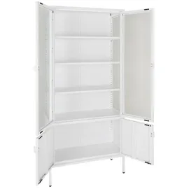 VCM Vitrine Brisbane Stahl Weiß