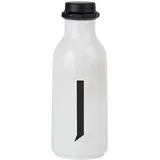 DESIGN LETTERS Persönliche Trinkflasche Weiß (J) | BPA-Frei | 500 ml | Tritan Wasserflasche im Nordisches Design | Auslaufsicher | Spülmaschinengeeignet | erhältlich von A-Z