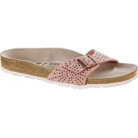 Birkenstock  Madrid Crafted rivets Damen Nubukleder Pantolette mit Nietenschmuck, Farbe:Crafted rivets doll, Größe:38, Weite:Schmal - 38
