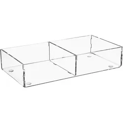 Sortierbox aus Plexiglas transparent, 2 Fächer, 240 x 120 x 50 mm - 93 156 22